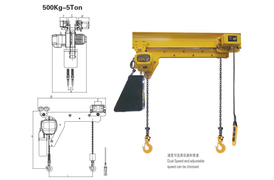 Double Hook Type Electric Chain Hoist