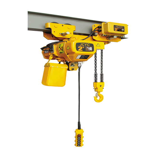 Low head room electric chain hoist