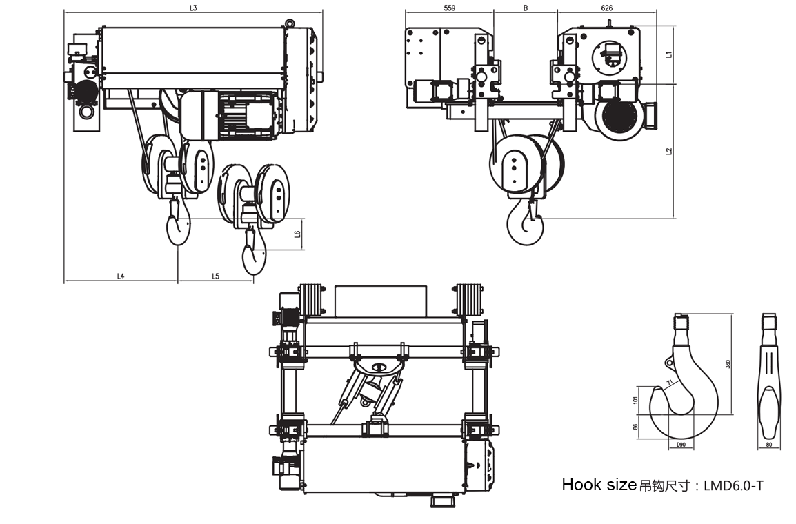 electric hoist drawing