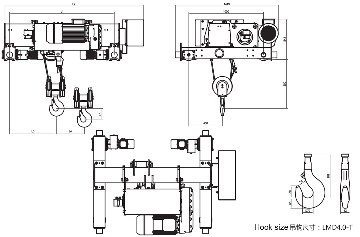 electric hoist drawing