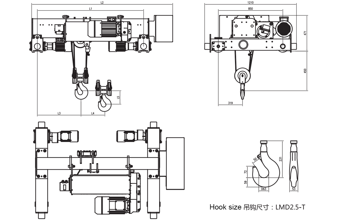 electric hoist drawing