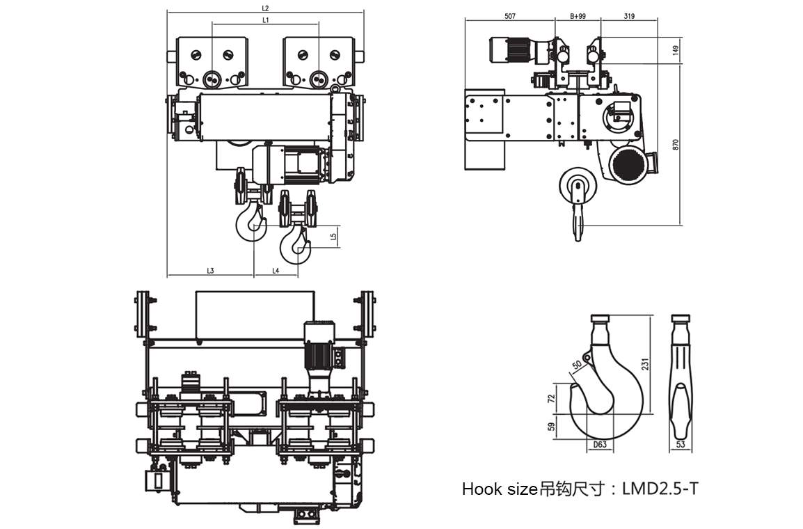 electric hoist drawing